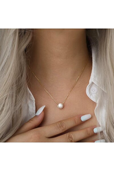 delis Lantisor argint 925, JW1704, model cu perla, placat cu aur