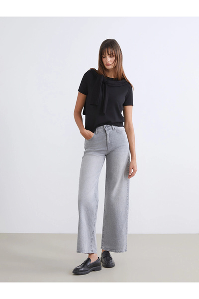 LC Waikiki Lcw Jeans Gray Wideleg Women's Jean Pants