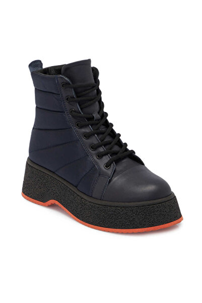 Tergan Lacivert Deri-Tekstil Kadın Casual Bot - K24K1BT67547-K0O