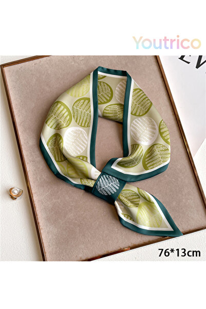 Youtrico وشاح حريري بتصميم قطري مثقب 76*13 سم، إكسسوار عصري متعدد الاستخدامات...