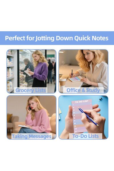 COOYA Rainbow Hued To-Dos Note Pads 4x6 Inch, 6 Pack - 30 Sheets per Pad for Time Management, Planner