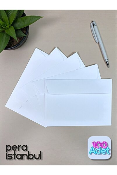 Pera İstanbul 100 bucăți C6, alb, carte de felicitare de lux, sigiliu de scrisori, plic de capacitate mare, 114x162mm