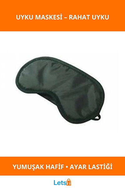 Letsii Yumuşak Hafif Gözleri Koruyucu Uyku Maskesi