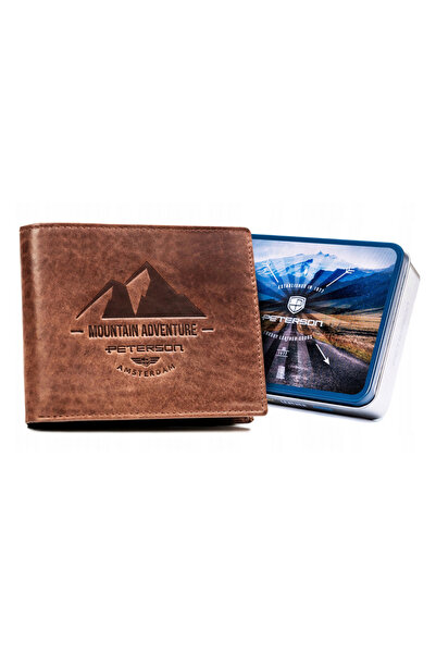 Other Large men's leather wallet with decorative embossing - Peterson