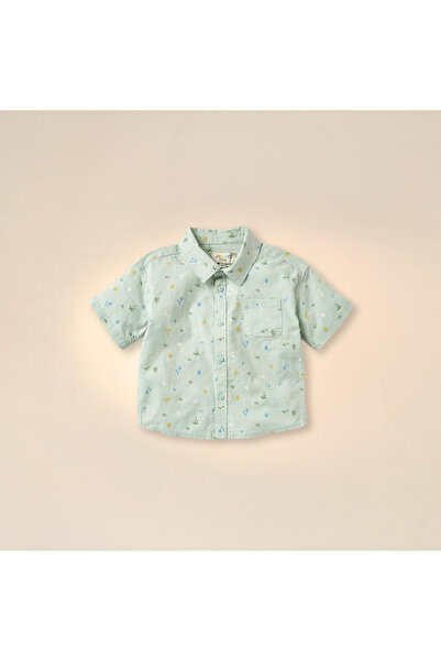 Juniors Printed Short Sleeves Shirt and Shorts Set