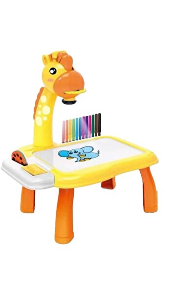 STOREONLINE Masuta desen proiector muzical girafe 10 accesorii educativa dist...