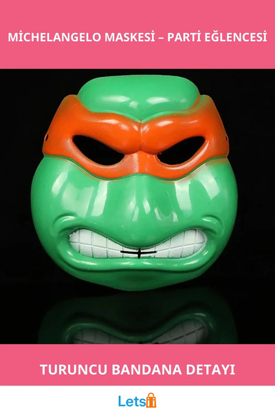 Letsii قناع شخصية السلاحف النينجا ميكيلانجيلو بتصميم ممتع