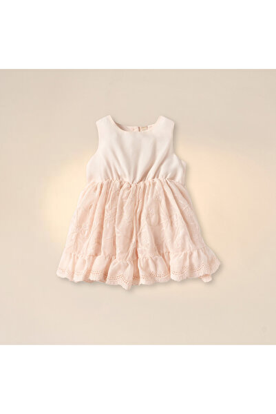 giggles Floral Embroidered Sleeveless Dress and Bolero Jacket Set