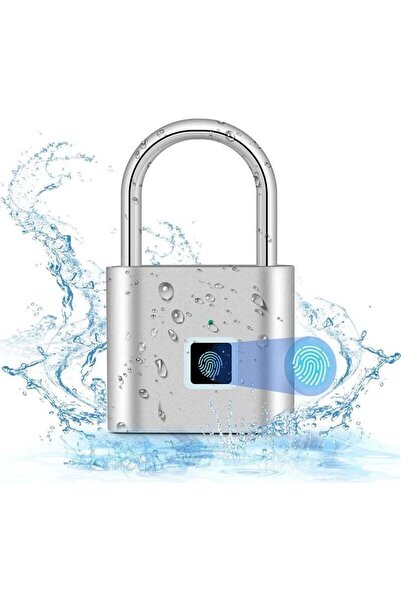 Saharaz Fingerprint Padlock,Keyless Biometric Padlock Fingerprint Lock,for Storage Gym Lock USB Rechargeable