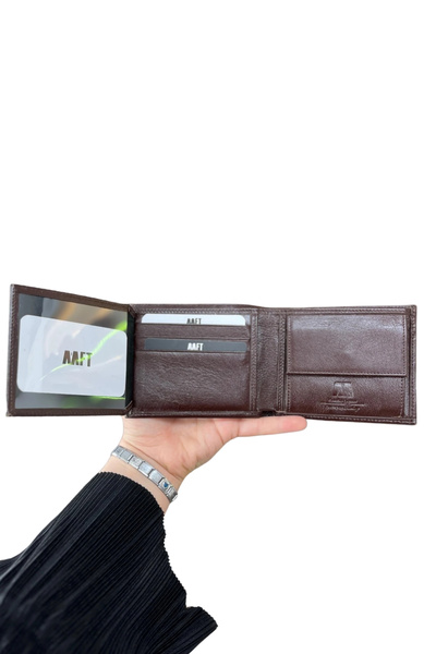 MFT Leather Design Genuine Leather Men's Coin Purse |   Marks 6704 Napa Red Brown