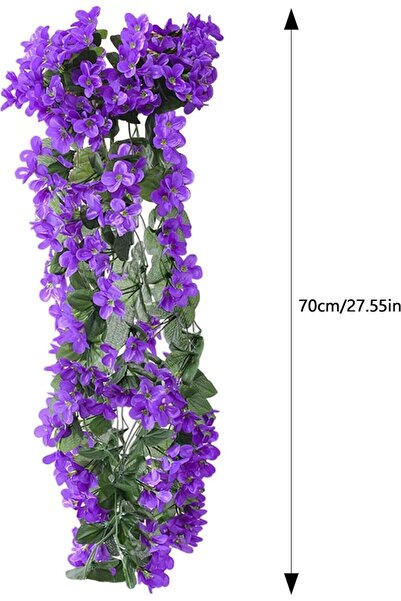 DEFNE DECOR Yapay Çiçek Sarkan Menekşe Balkon Süsü 70 cm Acık Mor 1 Adet