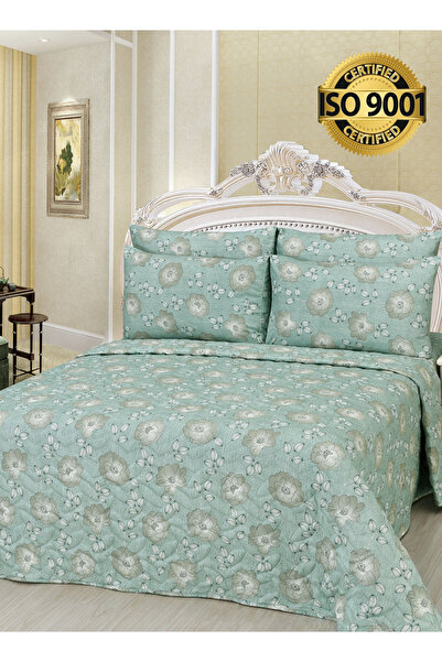 Master Home Textile Microfiber Floral Bedspread Set, Fits 200 x 200 cm Bed, 6...