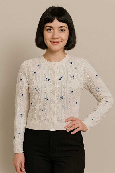 VAKKUM MAVİ ÇİÇEKLİ HIRKA