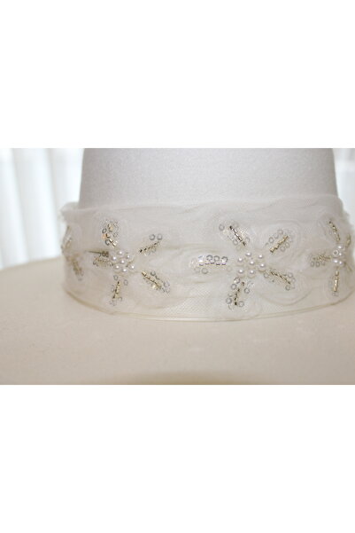 nuit Pearl Bridal Hat / Wedding Hat / Bridal Accessory / White Boater Hat