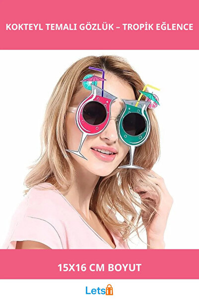 Letsii نظارات حفلات صيفية ملونة بطابع كوكتيل هاواي