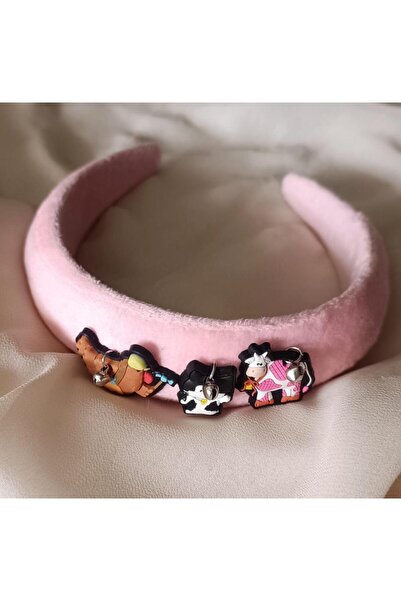 Hd Marketim إكسسوار شعر منقوش ملون للفتيات من تاور، وردي اللون