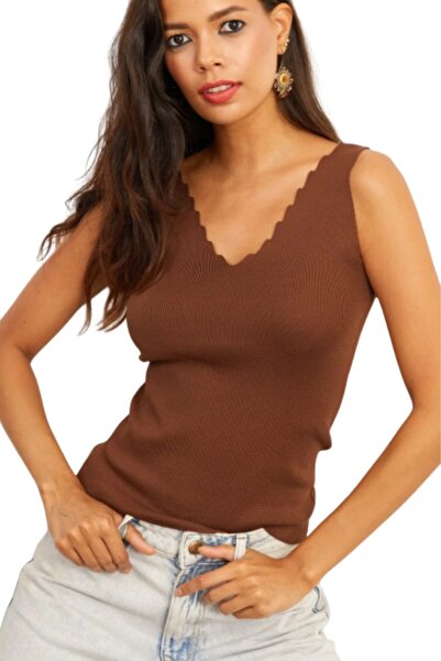 THIFF GYMWEAR Women's Sleeveless Thick Strap Thin Summer Stair Collar Knitwear Tank Top