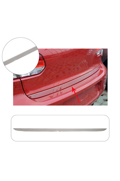 ServetDizaynOto Volkswagen Golf 6 Uyumlu 2010-2013 Krom Bagaj Alt Çıtası Pasl...