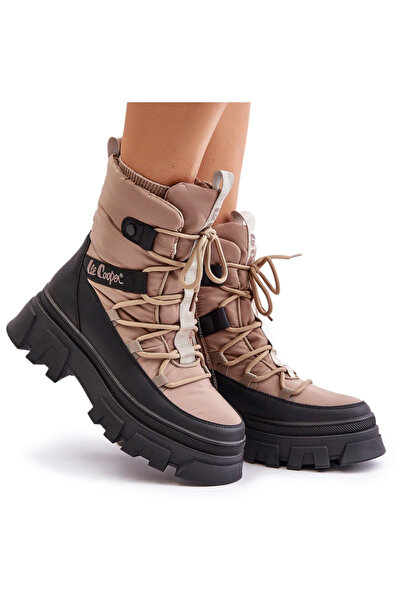 Lee Cooper Cizme De Zăpadă Pentru Femei Cu Fermuar LCJ-24-47-3143 Bej 38