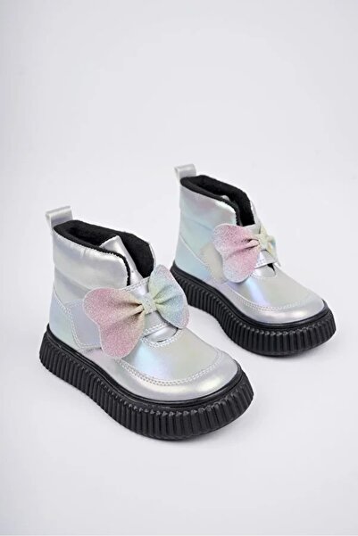 p papuccum ortopedi çocuk ayakkabıları Girl's Bowknot Waterproof Non-Slip Sole Boots