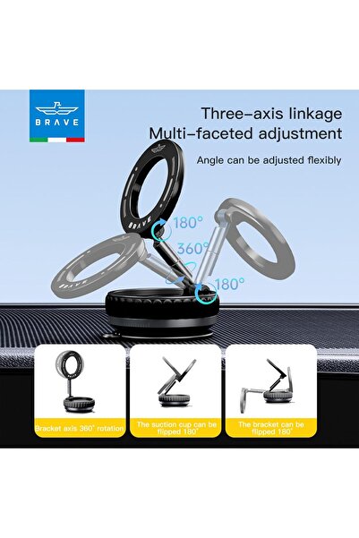 Brave Magnetic Vacuum Suction Car Phone Holder Compatible with MagSafe