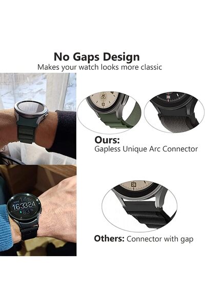 Generic سوار رياضي من النايلون المنسوج من Wingle مزود بحلقة دبوسية لساعات Samsung Galaxy (عبوة من 4 قطع)