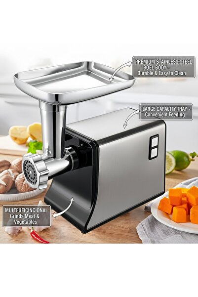 ET-LIFE Electric Meat Grinder, 1000W, Stainless Steel Food Grinder High Volume Mincer, for Home Kitchen Use