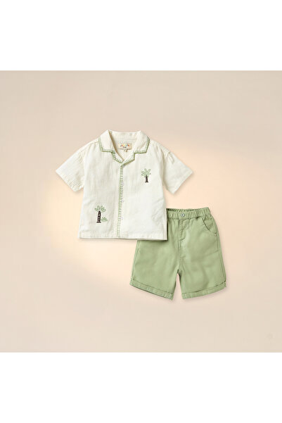 Juniors Embroidered Shirt and Shorts Set
