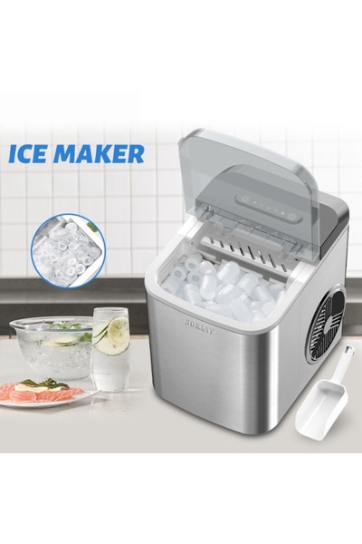 SOKANY Ice Maker Countertop with Handle, Self-Cleaning Ice Maker with Scoop a...