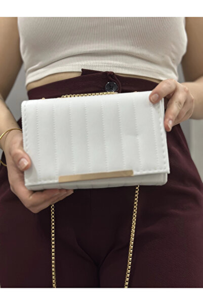 KAZAX Geantă din piele albă Cessi