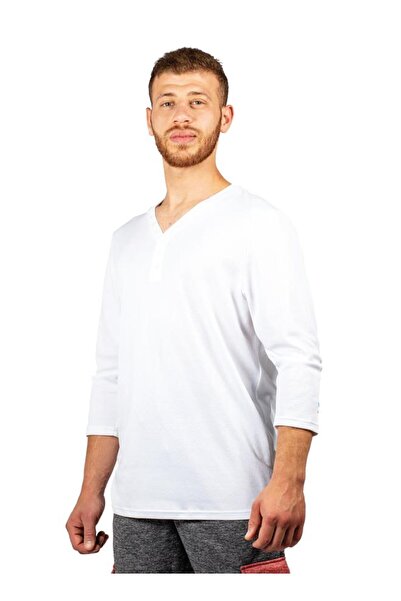Zaecy Men's V-neck 3/4 sleeve T-shirt