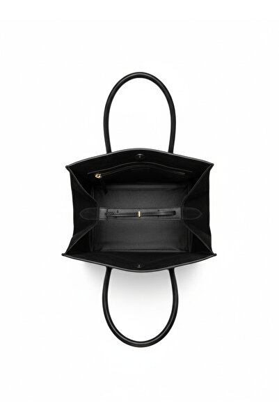 Deriderim Black Genuine Suede Leather Tote Bag