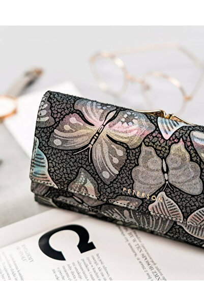 Other Large leather women's wallet with snap closure and clasp - Peterson