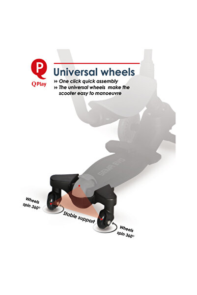 QPLAY Sema Evo Scooter Universal 360° Swivel Wheels