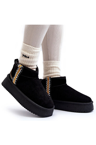 BOTO Cizme calduroase scurte Negru Udra 40