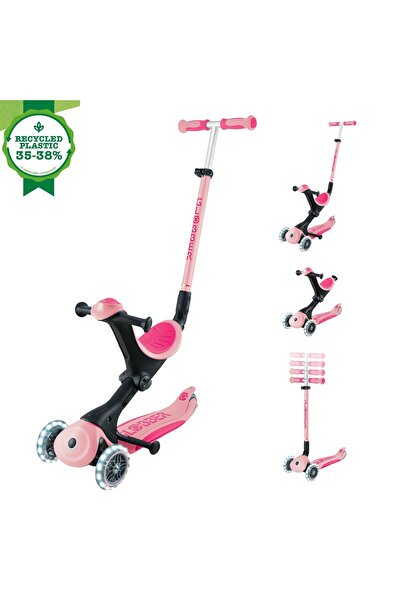 Globber Go-Up 4 in 1 Deluxe Lights Scooter, , pale pink