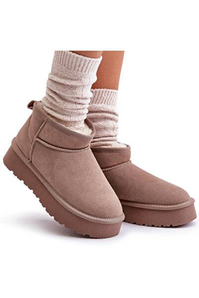 BOTO Cizme joase de zăpadă din catifea kaki Nucca 41