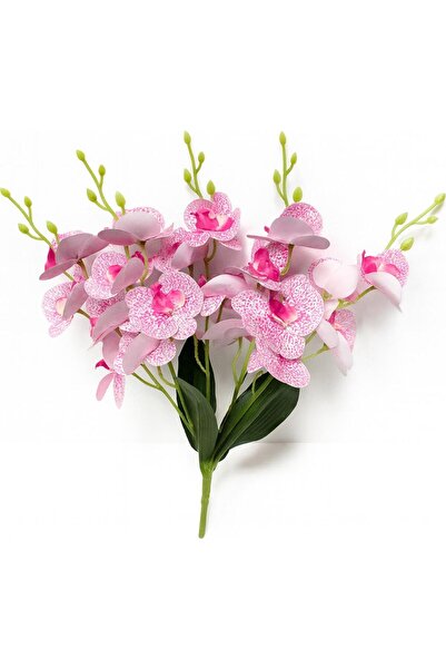 DEFNE DECOR Τεχνητό λουλούδι με υγρή υφή Ορχιδέα Μάτσο 5 Κλαδιά 40 εκ. Ροζ