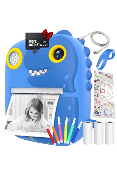 SMARTIC Instant printing photo camera, Full HD 1080p, 12MP, 2.4", SD 32GB+3 rolls, selfie+1 game+MP3