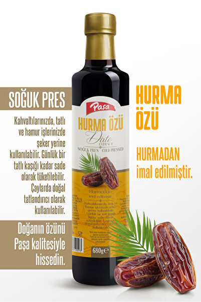 Paşa Kuruyemiş Hurma Özü 680 gr, Katkısız, Soğuk Sıkım