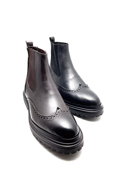 VEYİS USTA Genuine Leather Studded Front Lstk Yrm Boots