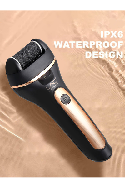 LAC LAICHY Electric Foot Dead Skin Remover,Feet Scrubber Callus,3 Different Heads,Black