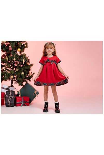 LYRA Ekose Desenli Yılbaşı Çocuk Elbise