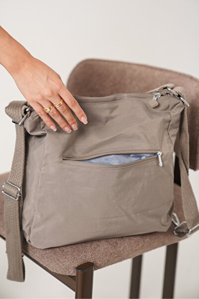 Solo Bag Women's Mink Multi-Compartment Waterproof Crinkle Daily Backpack Crossbody Hand and Shoulder Bag