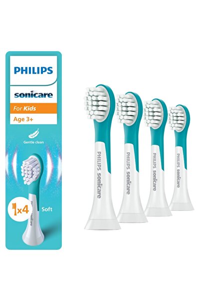 Philips Sonicare Kids Compact HX6034/90 refills, 4-pack brush heads, Standard, click-on