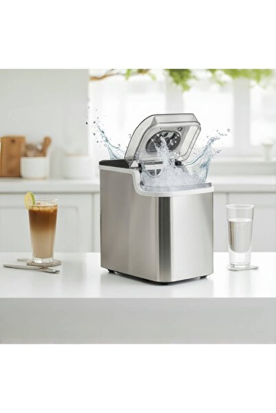 ET-LIFE صانعة ثلج محمولة، إنتاج ثلج سريع في 6 دقائق، خزان سعة 1.5 لتر، 15 كجم/24 ساعة، تنظيف ذاتي، ضوضاء منخفضة