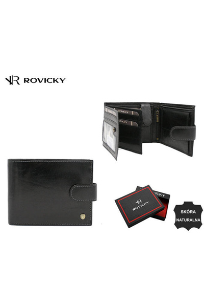 Other Large leather men's wallet with snap closure - Rovicky
