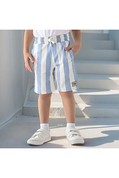 Juniors Striped Shorts with Drawstring Closure and Pockets