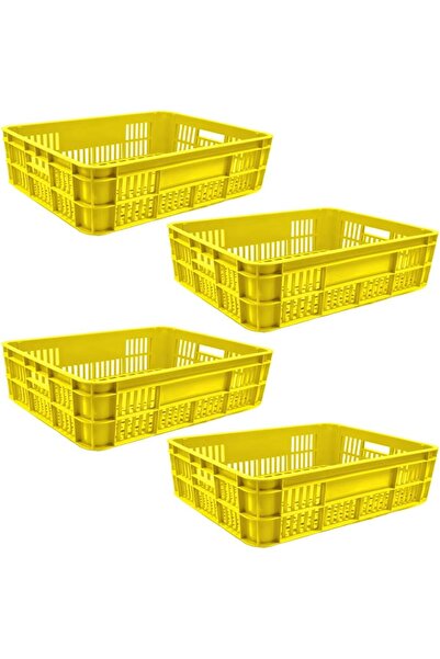 Ethic Solutions 4pcs Bakery Crate BC594517 Stackable Storage Box 590×450×170mm Yellow