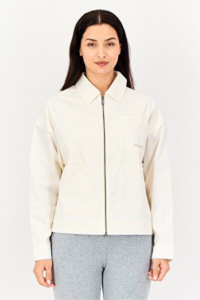 New Balance Women Oversized Fit Long Sleeve Training Jacket, Off White